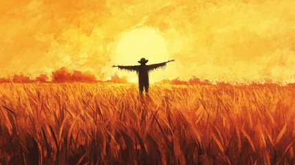 Fototapeta premium Scarecrow on an autumn field