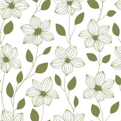 flowers floral line pattern seamless background