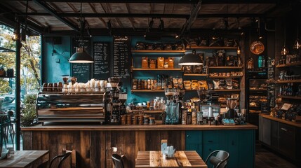 Cozy Coffee Shop Interior with Modern Design