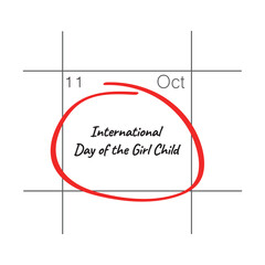 International Day of the Girl Child, October 11 - calendar date.