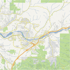 Map of Canyon Country in California in a normal road map style. Contains layered vector with roads water, parks, etc.