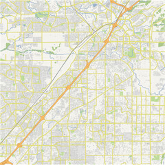 Fototapeta premium Map of Citrus Heights in California in a normal road map style. Contains layered vector with roads water, parks, etc.