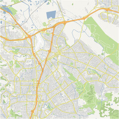 Obraz premium Map of Concord in California in a normal road map style. Contains layered vector with roads water, parks, etc.