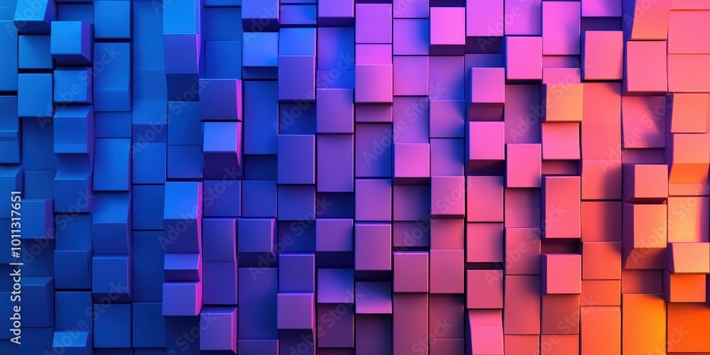 Poster abstract 3d cube pattern