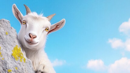 Obraz premium Playful Goat in Nature