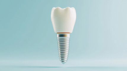 realistic 3D dental implant showcasing abutment, highlighting its intricate design and functionality. This emphasizes importance of dental health and modern dental solutions