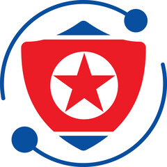 Security Icon in NORTH KOREA Flag