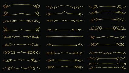 Ornamental Page border divider golden set for calligraphic aesthetic certificate design element