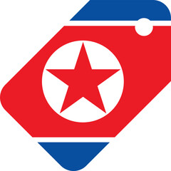 NORTH KOREA Flag on Price Tag