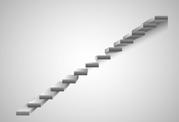 Obraz premium An illustration of a realistic staircases side view, grey steps for pedestal vector template isolated on white background, stairs images isolated on white background. 