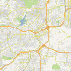 Map of La Mesa in California in a normal road map style. Contains layered vector with roads water, parks, etc.