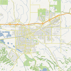 Fototapeta premium Map of Livermore in California in a normal road map style. Contains layered vector with roads water, parks, etc.