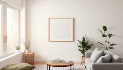 Elegant 3D-Rendered Living Room: Cozy and Modern Design