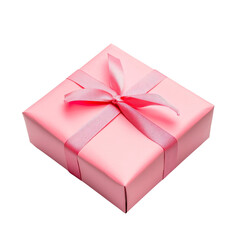 Obraz premium Pink Gift Box Isolated on White Background