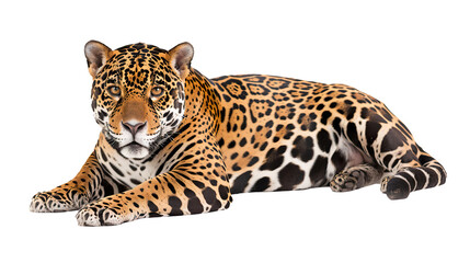 Obraz premium Jaguar portrait full body shot isolated on transparent background, PNG 