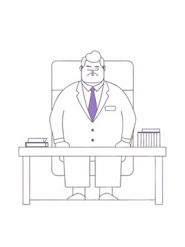 recommend clip art: Businessman Illustration Sitting at Desk in Office