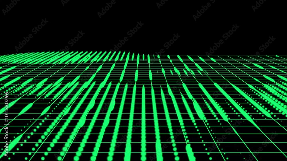 Poster abstract grid background with points. abstract technology perspective grid. detailed wireframe lands