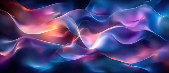 Obraz premium Abstract colorful neon glowing waves.