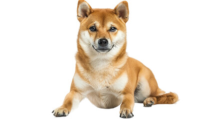 Shiba inu dog full body shot isolated on transparent background, PNG 