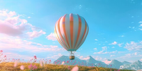 Fototapeta premium Executive Hot Air Balloon Experience, Hot Air Balloon Networking Event, Luxury Hot Air Balloon Event 