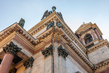 Saint Petersburg, Russia, August 30, 2024. Fragment of architecture of the St. Isaac's Cathedral 