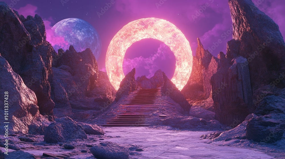 Poster Explore an intriguing digital realm featuring mesmerizing backdrop elements
