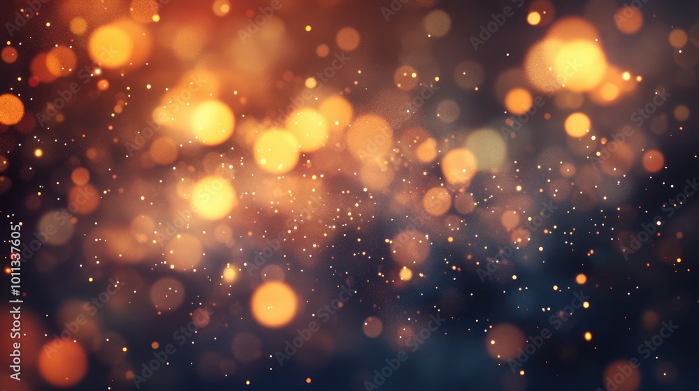 Poster Shimmering particles illuminate with a bokeh effect