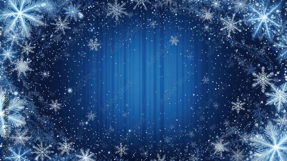 Poster christmas backdrop featuring blue vertical lines that fade away complemented by swirling sparkling s