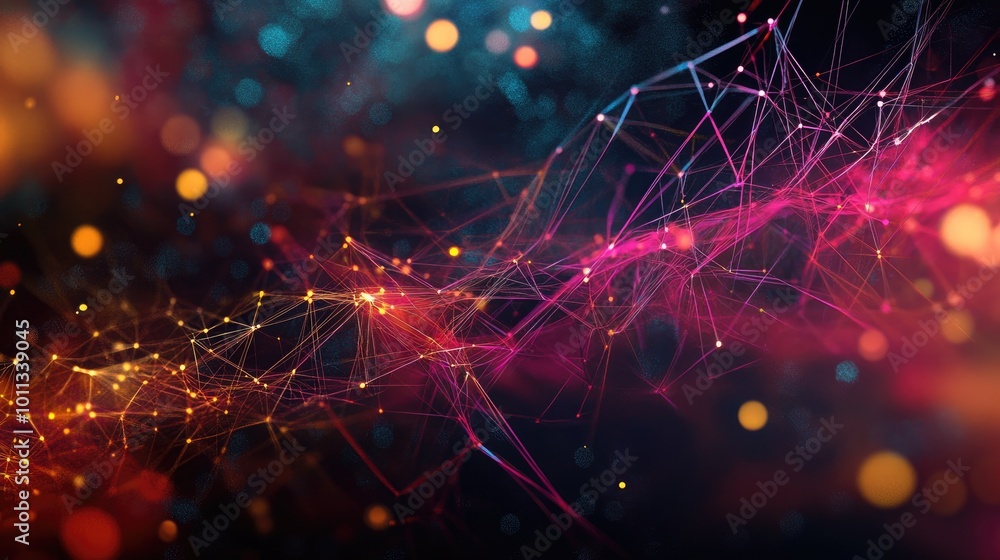 Poster A holographic visualization showcasing a network of interconnected data streams
