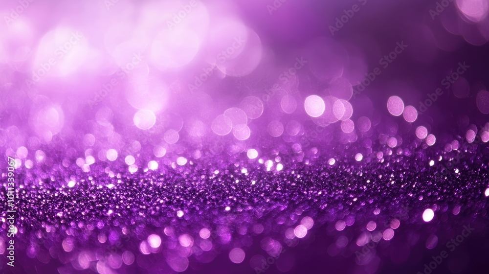 Poster purple blurred background featuring a sparkling bokeh effect ideal for festive and celebratory theme