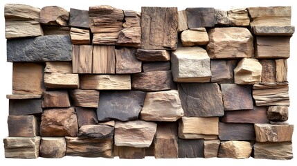 Rustic Stone and Wood Wall Paneling - Natural Texture and Warmth