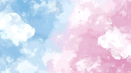 Abstract Watercolor Background - Blue & Pink Sky