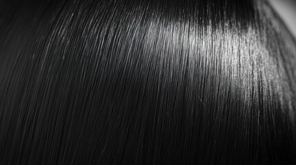 Close-up of smooth, shiny, black hair.