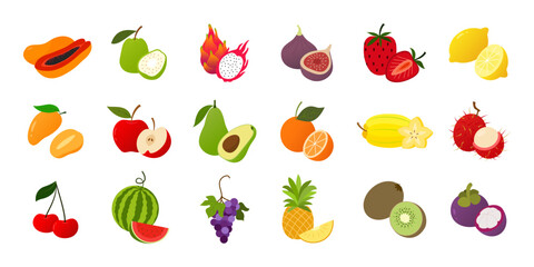 set of fruit cartoon element