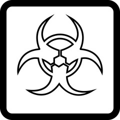 nuclear Radiation chemical biological icon , Toxic sign, Biohazard symbol, Vector graphic deign elements, Danger label. Warning icon. Radioactive threat alert. Radiation area on transparent background