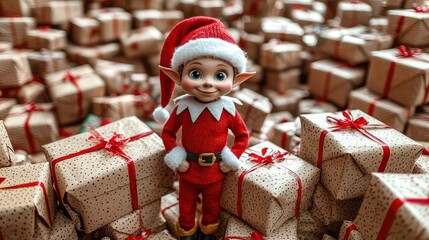 Elf in Gift Pile
