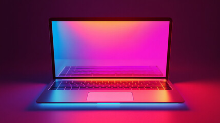 Neon Nexus The Evolution of Laptop. Generative AI