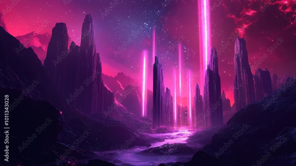 Aufkleber Explore an intriguing digital realm featuring mesmerizing backdrop elements
