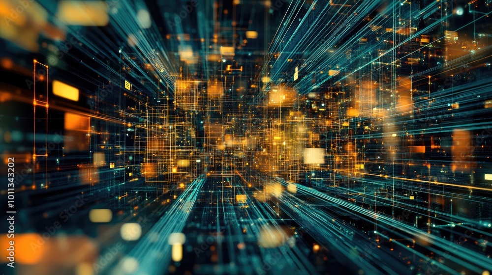 Aufkleber Abstract background featuring data technology elements