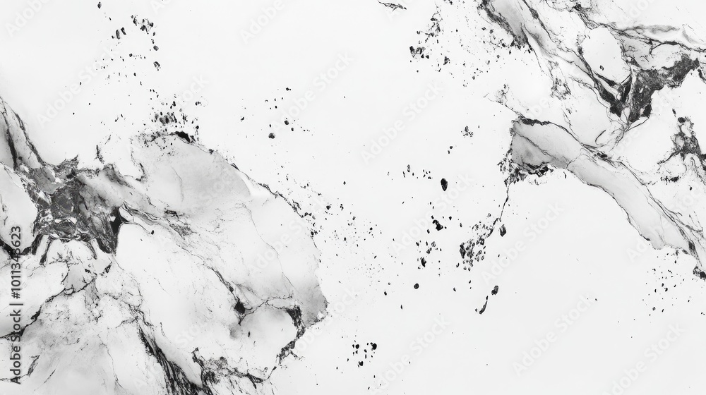 Poster Abstract white marble texture featuring gray splashes creating a luxurious background