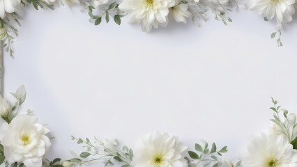 frame of white flowers