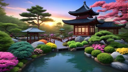 japanese garden in spring