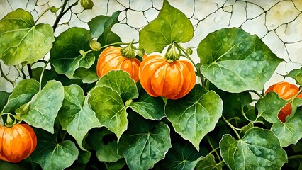 pumpkin and leaves
