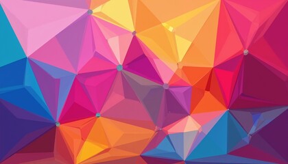 Obraz premium Colorful geometric abstract polygon pattern with vibrant shades