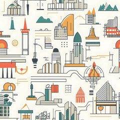 Fototapeta premium seamless pattern with buildings