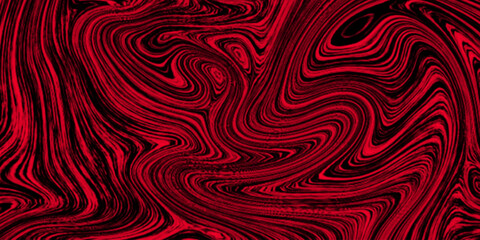 Obraz premium Abstract red acrylic pour liquid marble surface design. Liquified swirl blue color art pattern, creative design templates. Seamless grunge, smooth fabric design texture on a red background.