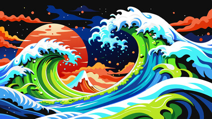 Japanese waves, background