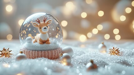 Reindeer Snow Globe