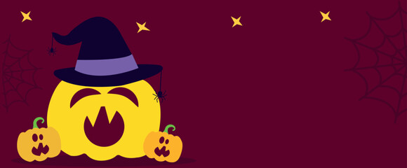 Halloween themed banners and patterns. Halloween theme vector illustration	