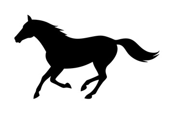 Fototapeta premium Silhouette of running horse.